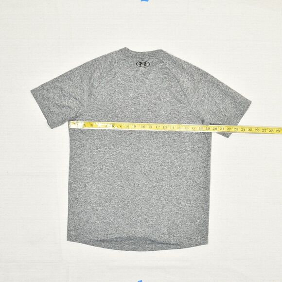 Under Armour Men T Shirt Crew Neck Short Sleeve Polyester Gray Size M Tech Tee - Picture 4 of 8